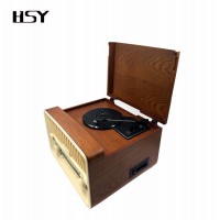 2017 New Wooden 3 Speed Retro Record Player Turntable With CD Player, FM Radio & CD/USB/SD Recording